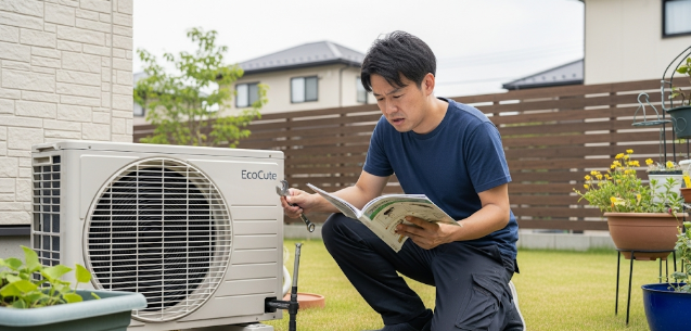 エコキュートの室外機からの水漏れを自分で対処する方法や修理費用目安や相場