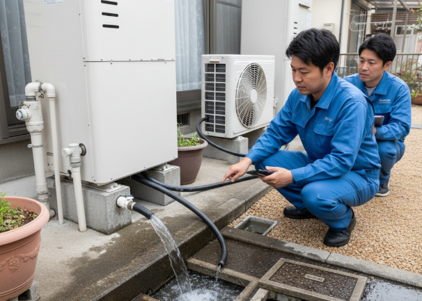 エコキュートの排水垂れ流しは正常？故障？水漏れの見分け方