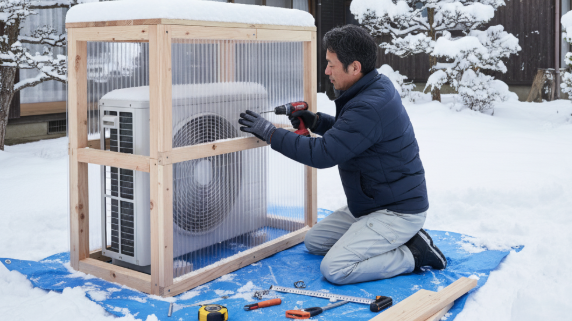 エアコンの室外機が雪に埋もれても大丈夫ではない理由や放置リスク