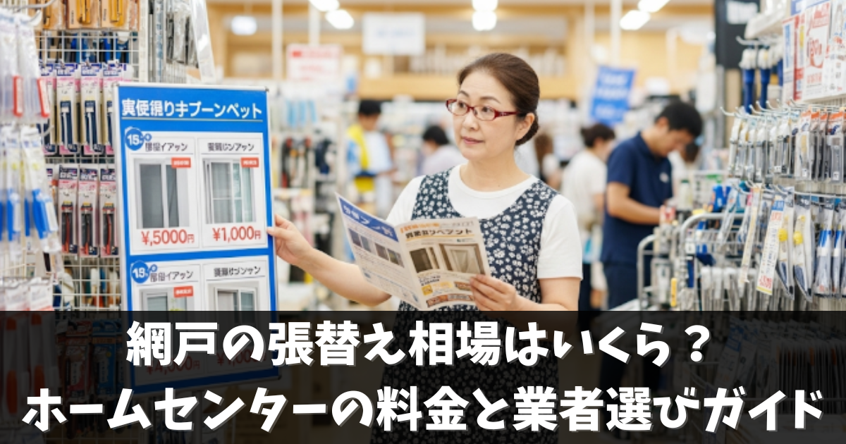 網戸の張替え相場はいくら？ホームセンターの料金と業者選びガイド