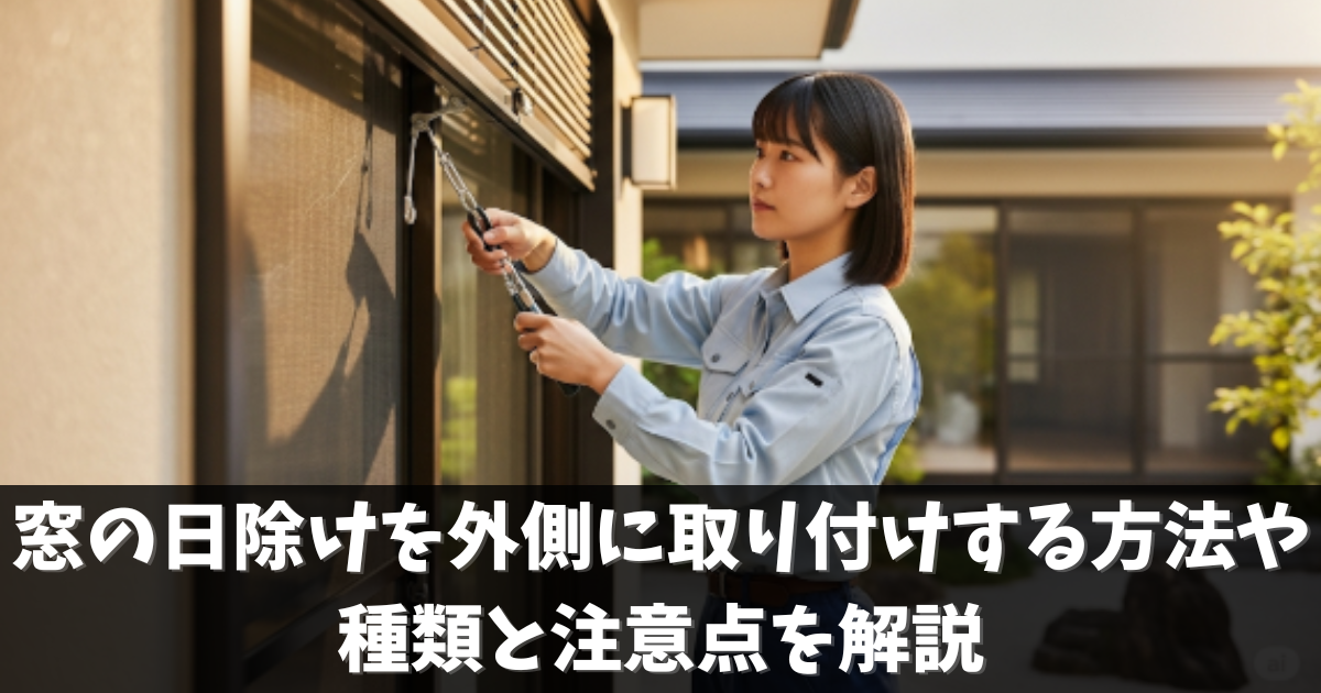 窓の日除けを外側に取り付けする方法や種類と注意点を解説