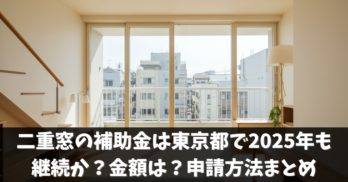 二重窓の補助金は東京都で2025年も継続か？金額は？申請方法まとめ