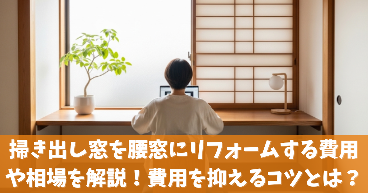 掃き出し窓を腰窓にリフォームする費用や相場を解説！費用を抑えるコツとは？