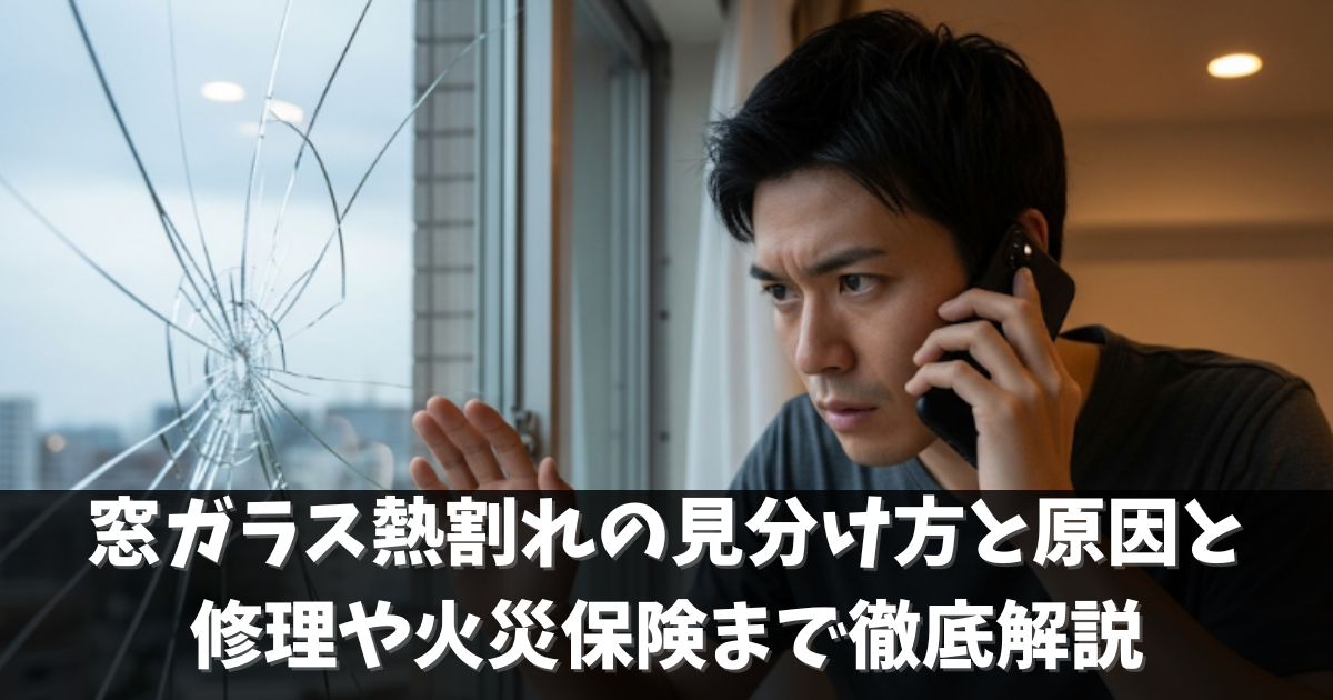 窓ガラス熱割れの見分け方と原因と修理や火災保険まで徹底解説