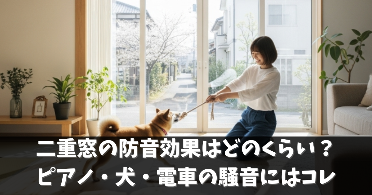 二重窓の防音効果はどのくらい？ピアノ・犬・電車の騒音にはコレを選ぼう