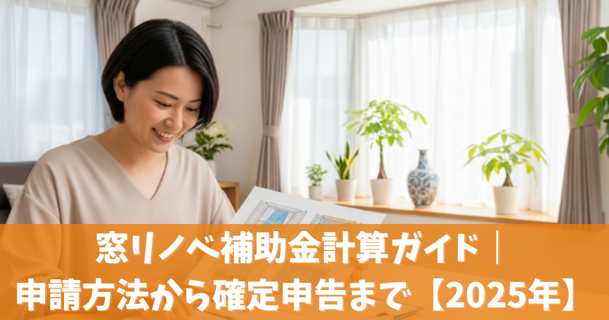 窓リノベ補助金計算ガイド｜申請方法から確定申告まで【2025年】