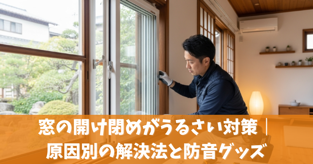 窓の開け閉めがうるさい対策｜原因別の解決法と防音グッズ