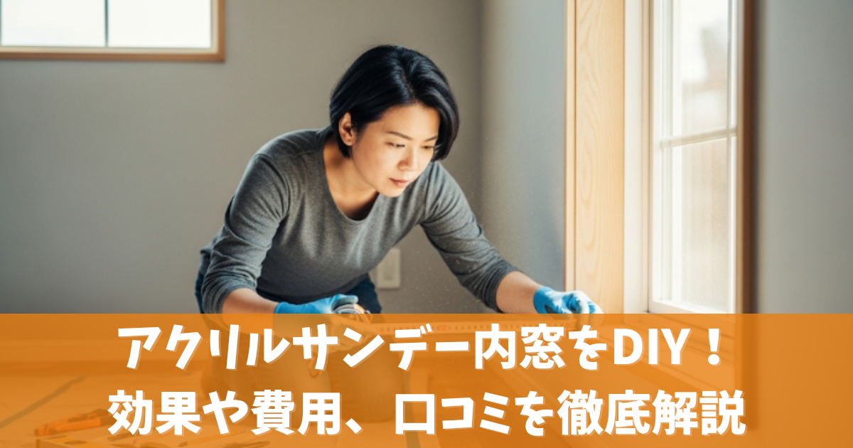 アクリルサンデー内窓をDIY！効果や費用と口コミを徹底解説