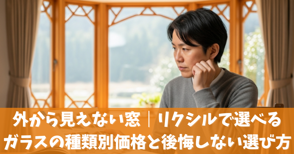 外から見えない窓｜リクシルで選べるガラスの種類別価格と後悔しない選び方