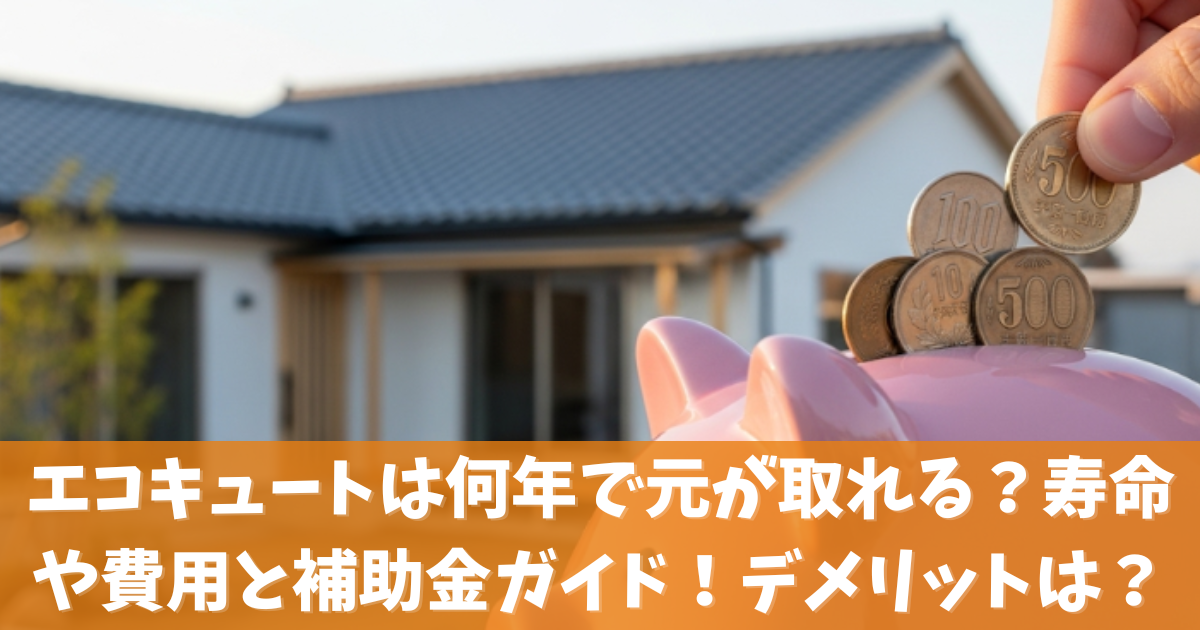 エコキュートは何年で元が取れる？寿命や費用と補助金ガイド！デメリットの真相は？