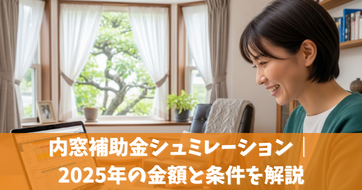 内窓補助金シュミレーション｜2025年の金額と条件を解説