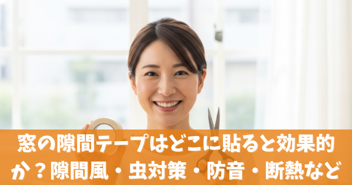 窓の隙間テープはどこに貼ると効果的か？隙間風・虫対策・防音・断熱など効果別に解説